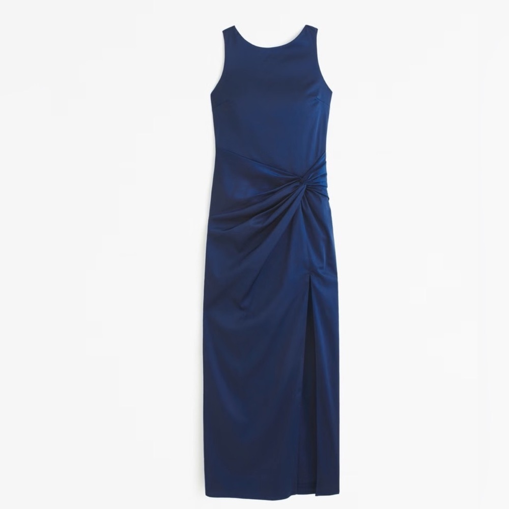 Abercrombie & Fitch Navy Blue Maxi Dress with Side Knot